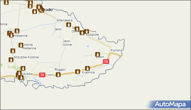 mapa Zosin gmina Horodło, Zosin gmina Horodło na mapie Targeo