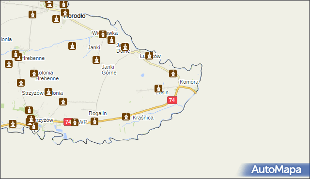 mapa Zosin gmina Horodło, Zosin gmina Horodło na mapie Targeo