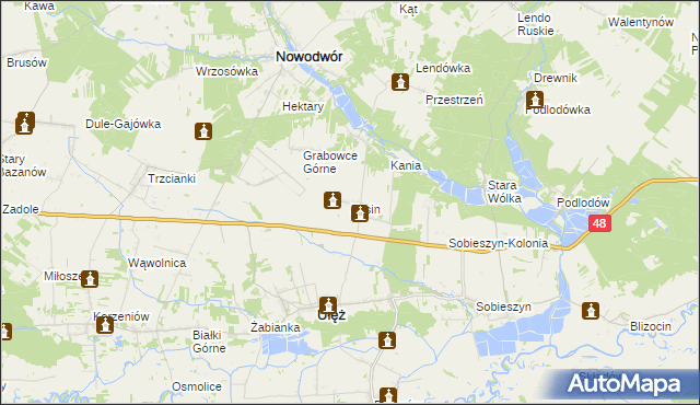 mapa Zosin gmina Ułęż, Zosin gmina Ułęż na mapie Targeo