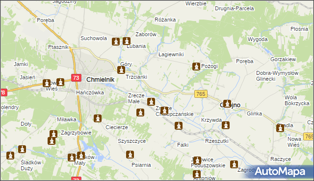 mapa Zrecze Duże, Zrecze Duże na mapie Targeo