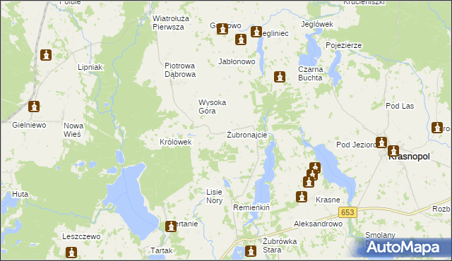 mapa Żubronajcie, Żubronajcie na mapie Targeo