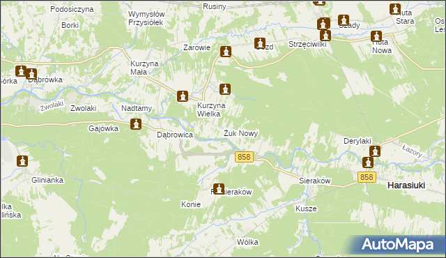 mapa Żuk Nowy, Żuk Nowy na mapie Targeo