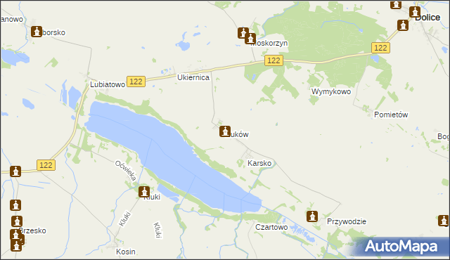 mapa Żuków gmina Przelewice, Żuków gmina Przelewice na mapie Targeo