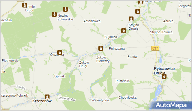 mapa Żuków Pierwszy, Żuków Pierwszy na mapie Targeo