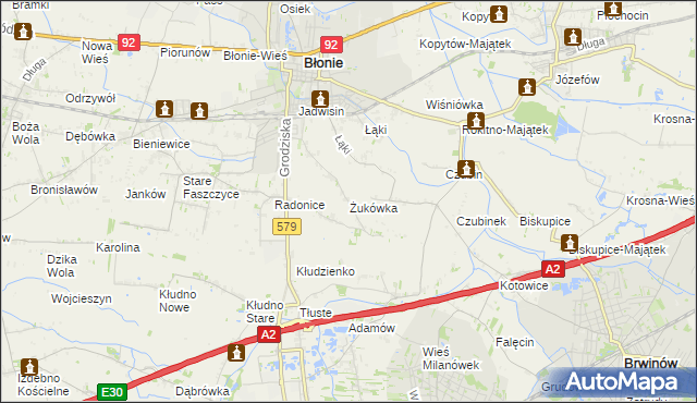 mapa Żukówka, Żukówka na mapie Targeo