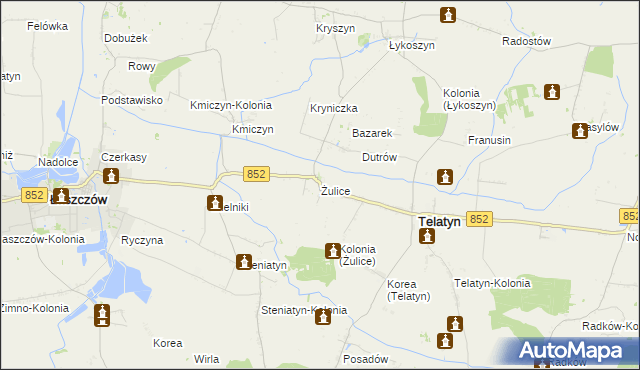 mapa Żulice, Żulice na mapie Targeo