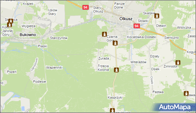 mapa Żurada, Żurada na mapie Targeo