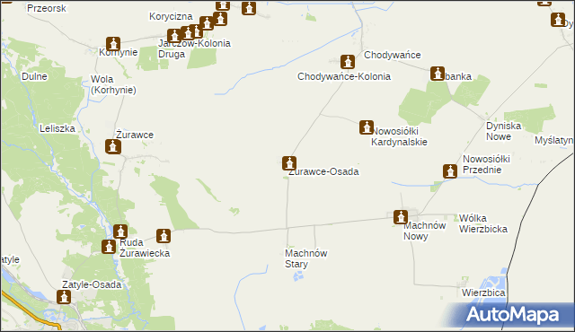 mapa Żurawce-Osada, Żurawce-Osada na mapie Targeo