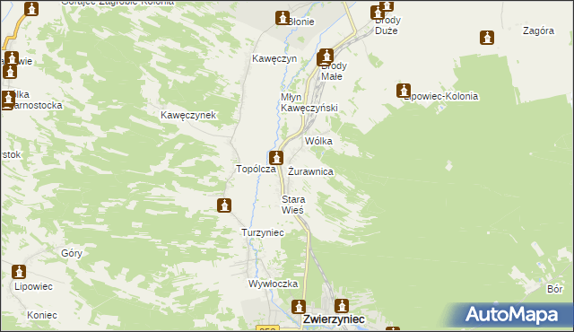 mapa Żurawnica, Żurawnica na mapie Targeo