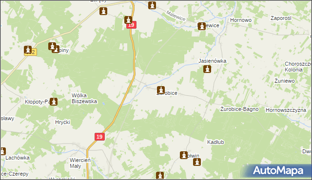 mapa Żurobice, Żurobice na mapie Targeo