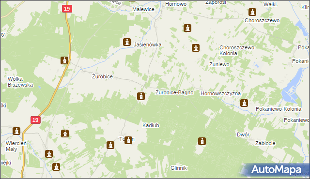 mapa Żurobice-Bagno, Żurobice-Bagno na mapie Targeo