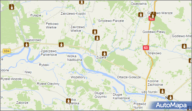 mapa Zuzela, Zuzela na mapie Targeo