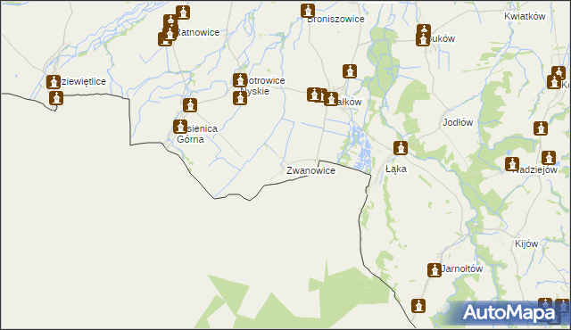 mapa Zwanowice gmina Otmuchów, Zwanowice gmina Otmuchów na mapie Targeo