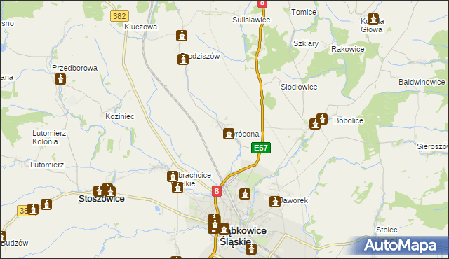 mapa Zwrócona, Zwrócona na mapie Targeo