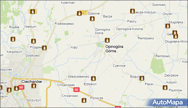 mapa Zygmuntowo gmina Opinogóra Górna, Zygmuntowo gmina Opinogóra Górna na mapie Targeo