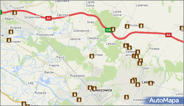 mapa Żyrowa, Żyrowa na mapie Targeo