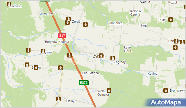 mapa Żyrzyn, Żyrzyn na mapie Targeo