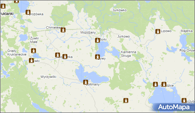 mapa Żywy, Żywy na mapie Targeo