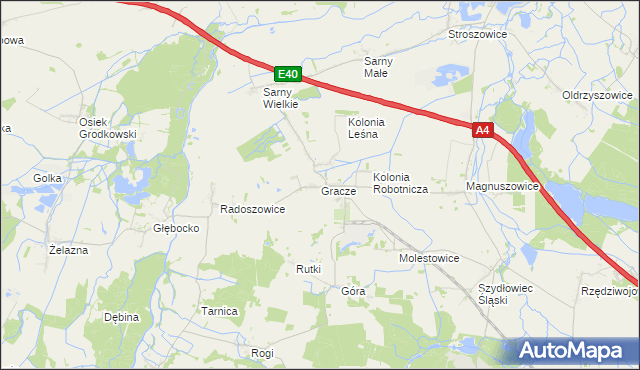 mapa Gracze, Gracze na mapie Targeo