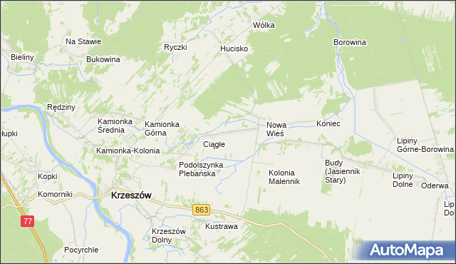 mapa Krzeszów Górny, Krzeszów Górny na mapie Targeo