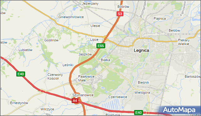 mapa Białka gmina Krotoszyce, Białka gmina Krotoszyce na mapie Targeo