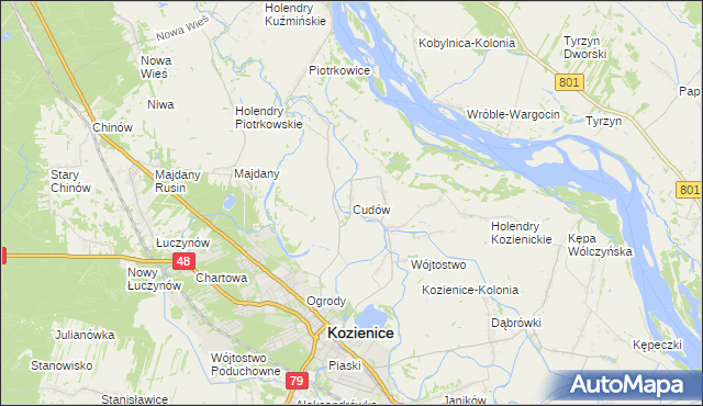 mapa Cudów, Cudów na mapie Targeo