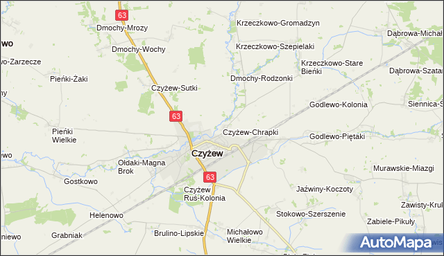 mapa Czyżew-Chrapki, Czyżew-Chrapki na mapie Targeo