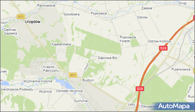 mapa Dąbrowa-Bór, Dąbrowa-Bór na mapie Targeo