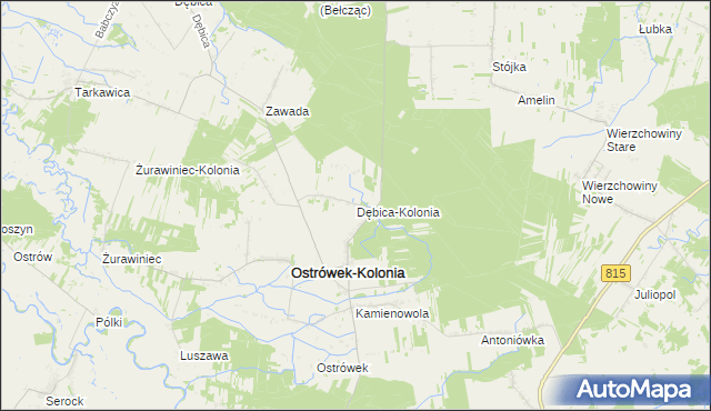 mapa Dębica-Kolonia, Dębica-Kolonia na mapie Targeo
