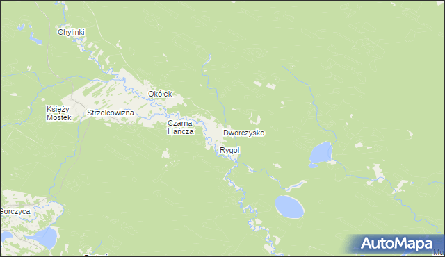 mapa Dworczysko gmina Giby, Dworczysko gmina Giby na mapie Targeo