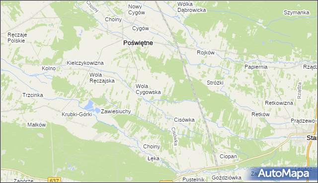 mapa Helenów gmina Poświętne, Helenów gmina Poświętne na mapie Targeo