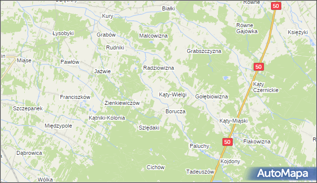 mapa Kąty-Wielgi, Kąty-Wielgi na mapie Targeo