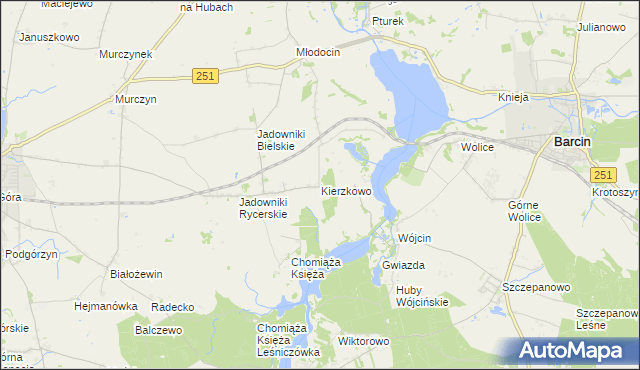 mapa Kierzkowo gmina Żnin, Kierzkowo gmina Żnin na mapie Targeo