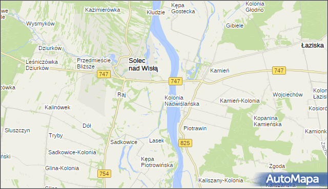 mapa Kolonia Nadwiślańska, Kolonia Nadwiślańska na mapie Targeo