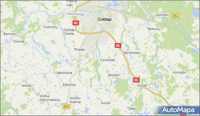 mapa Konikowo gmina Gołdap, Konikowo gmina Gołdap na mapie Targeo