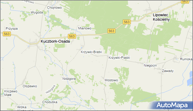 mapa Krzywki-Bośki, Krzywki-Bośki na mapie Targeo