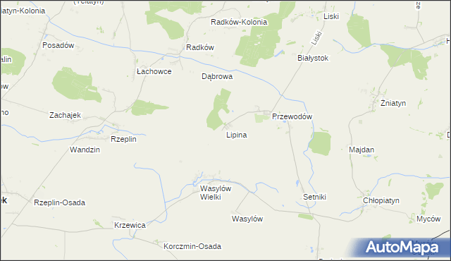 mapa Lipina gmina Dołhobyczów, Lipina gmina Dołhobyczów na mapie Targeo