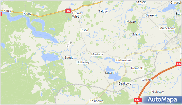 mapa Mostołty, Mostołty na mapie Targeo