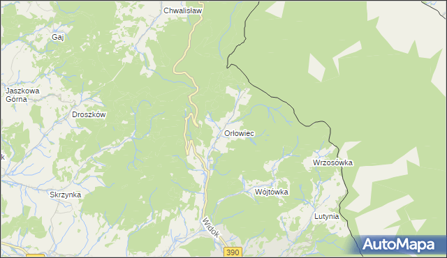 mapa Orłowiec, Orłowiec na mapie Targeo