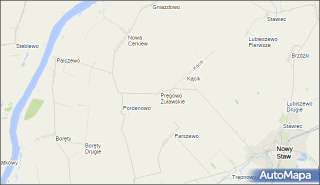 mapa Pręgowo Żuławskie, Pręgowo Żuławskie na mapie Targeo