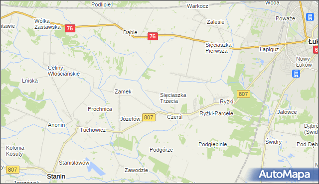 mapa Sięciaszka Trzecia, Sięciaszka Trzecia na mapie Targeo