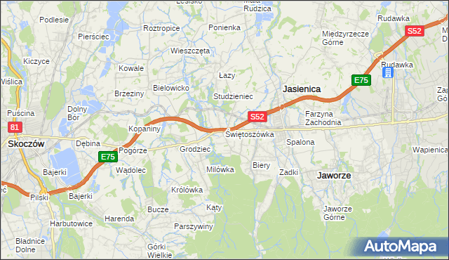 mapa Świętoszówka, Świętoszówka na mapie Targeo