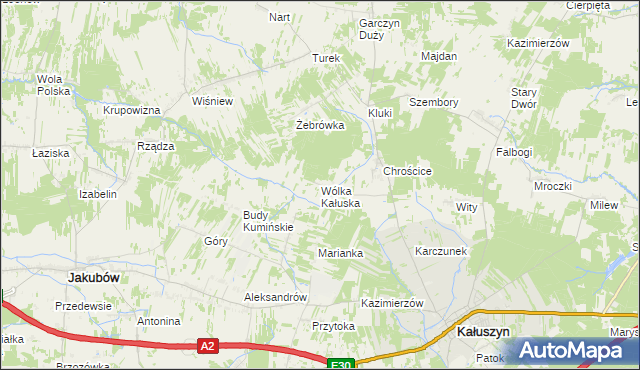 mapa Wólka Kałuska, Wólka Kałuska na mapie Targeo