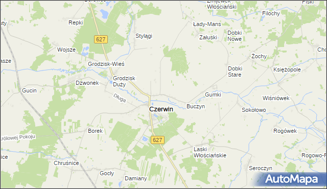 mapa Zaorze gmina Czerwin, Zaorze gmina Czerwin na mapie Targeo