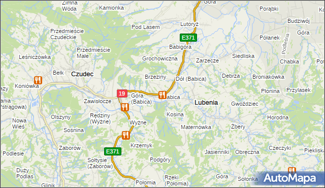 mapa Babica gmina Czudec, Babica gmina Czudec na mapie Targeo