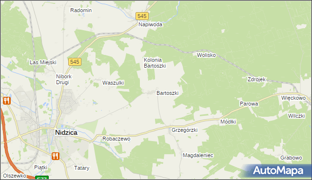 mapa Bartoszki, Bartoszki na mapie Targeo