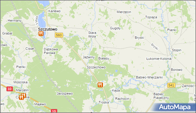 mapa Białasy, Białasy na mapie Targeo