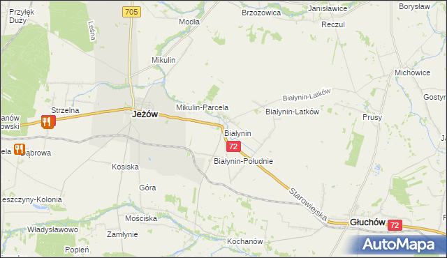 mapa Białynin, Białynin na mapie Targeo