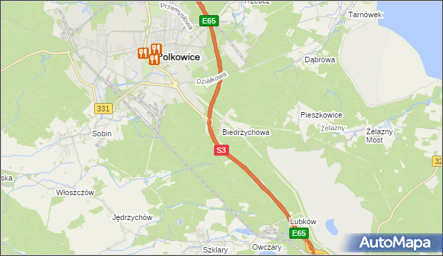 mapa Biedrzychowa, Biedrzychowa na mapie Targeo