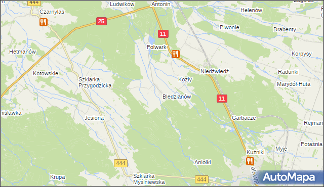 mapa Bledzianów, Bledzianów na mapie Targeo